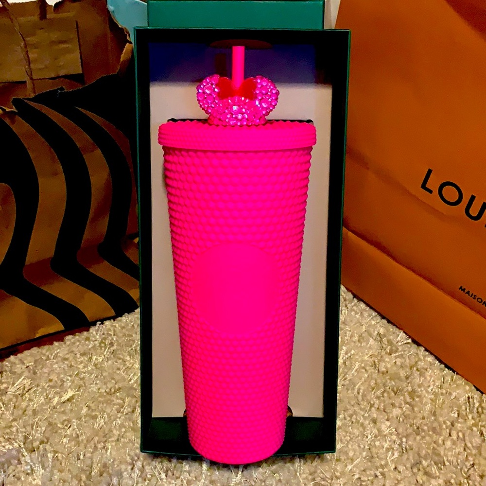 Starbucks Barbie hot pink China release studded tumbler